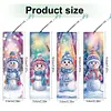 (US Local)Snowman A5 Size Diamond Painting Notebook Set with 4Pcs Bookmark Holiday Gift