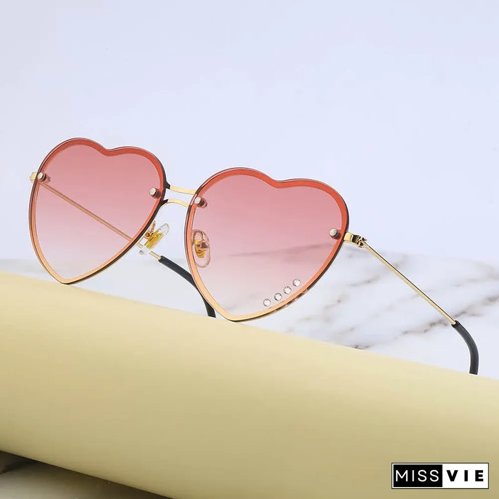 Love Heart Design Gradient Color Sunglasses