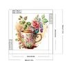 >SALE<5D DIY Partial Special Shaped Drill Diamond Painting Rose Coffee Decor 30x30cm