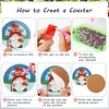 8pcs/set DIY Diamond Painting Art Coaster Kit with Holder (Christmas Gnome)