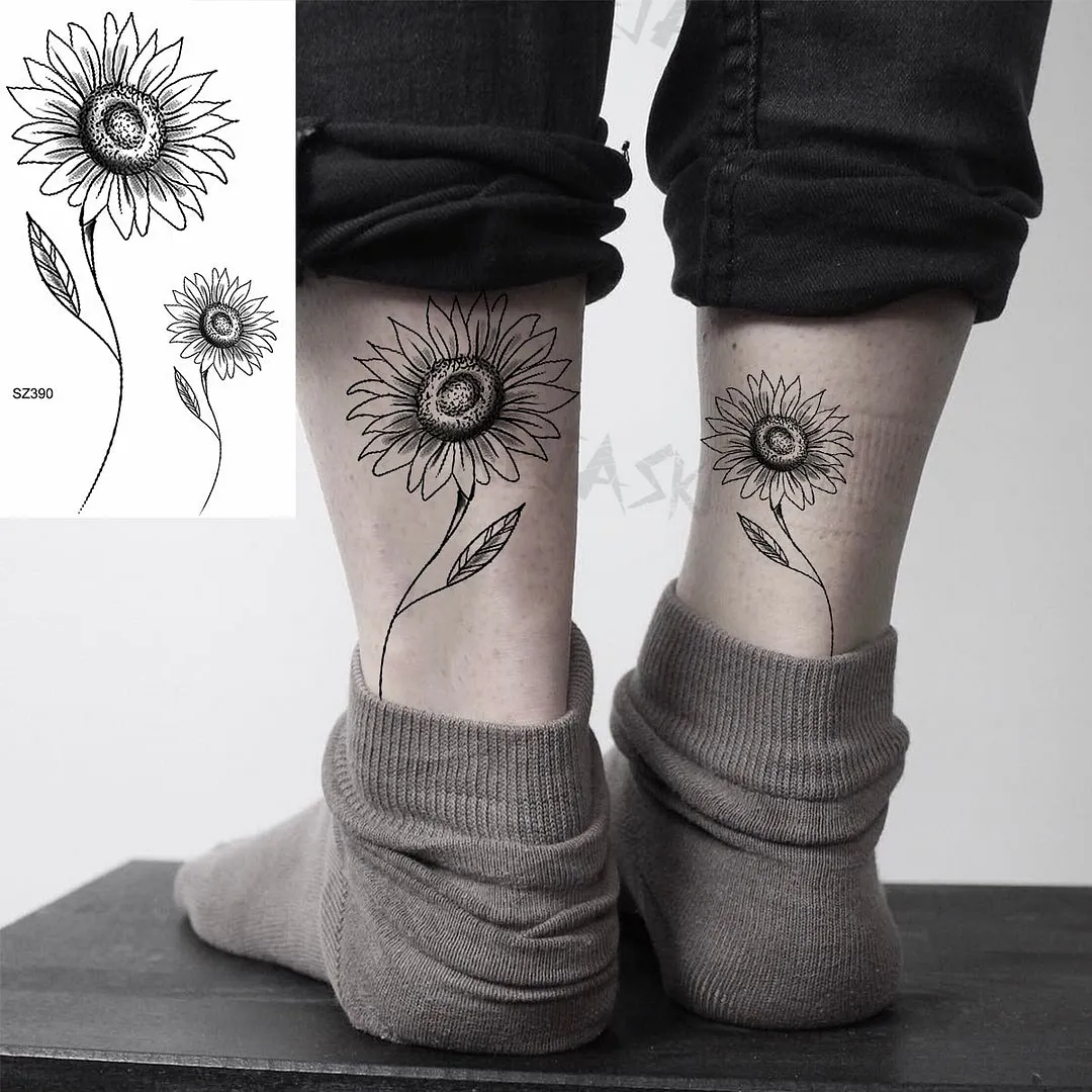 Small Henna Lotus Sexy Back Temporary Tattoos For Women Adult Feather Dandelion Fake Tattoo Body Art Waterproof Tatoos Sticker