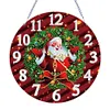 (US Local) DIY Xmas Diamond Painting Ornament with Clock Function Creative Craft