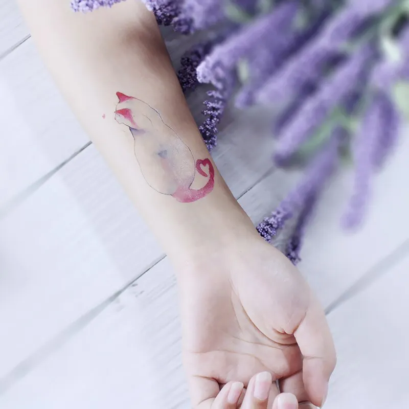 Tattoo Sticker Mermaid Little Element Small Devil Fish Jellyfish Whale Sea Animal Water Transfer Temporary Fake Body Art Tatoo
