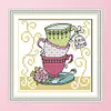 Teacup-14CT Stamped Cross Stitch Kit(15*14cm)