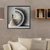 Fille De Piano-Compl&egrave;te Rond Diamant Peinture-40*40CM