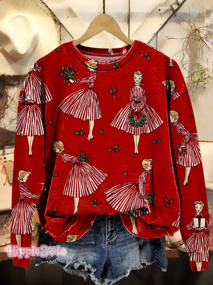 Christmas Wreath Women Casual Sweatshirt Multicolor / S