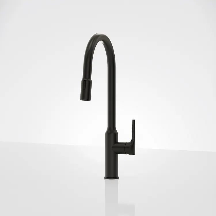 EVERSTEIN High Arc Pull Down Kitchen Faucet Matte Black SFS-1297K-BK