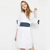 Vero Moda Brand NEW commuting simple solid color V-neck three-quarter sleeve pullover mid-length dress women |31827C509