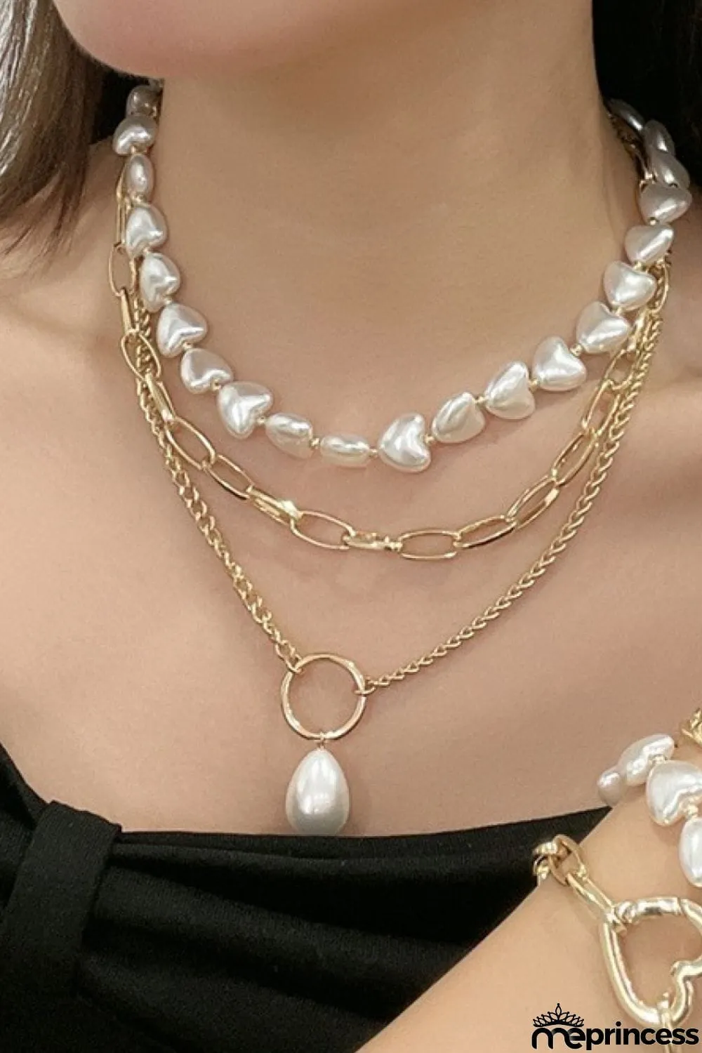 Three-Layered Pearl Necklace