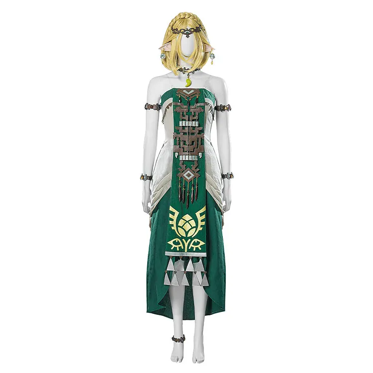 The Legend of Zelda Princess Zelda Outfits Green Dress Cosplay Costume Halloween Carnival Suit