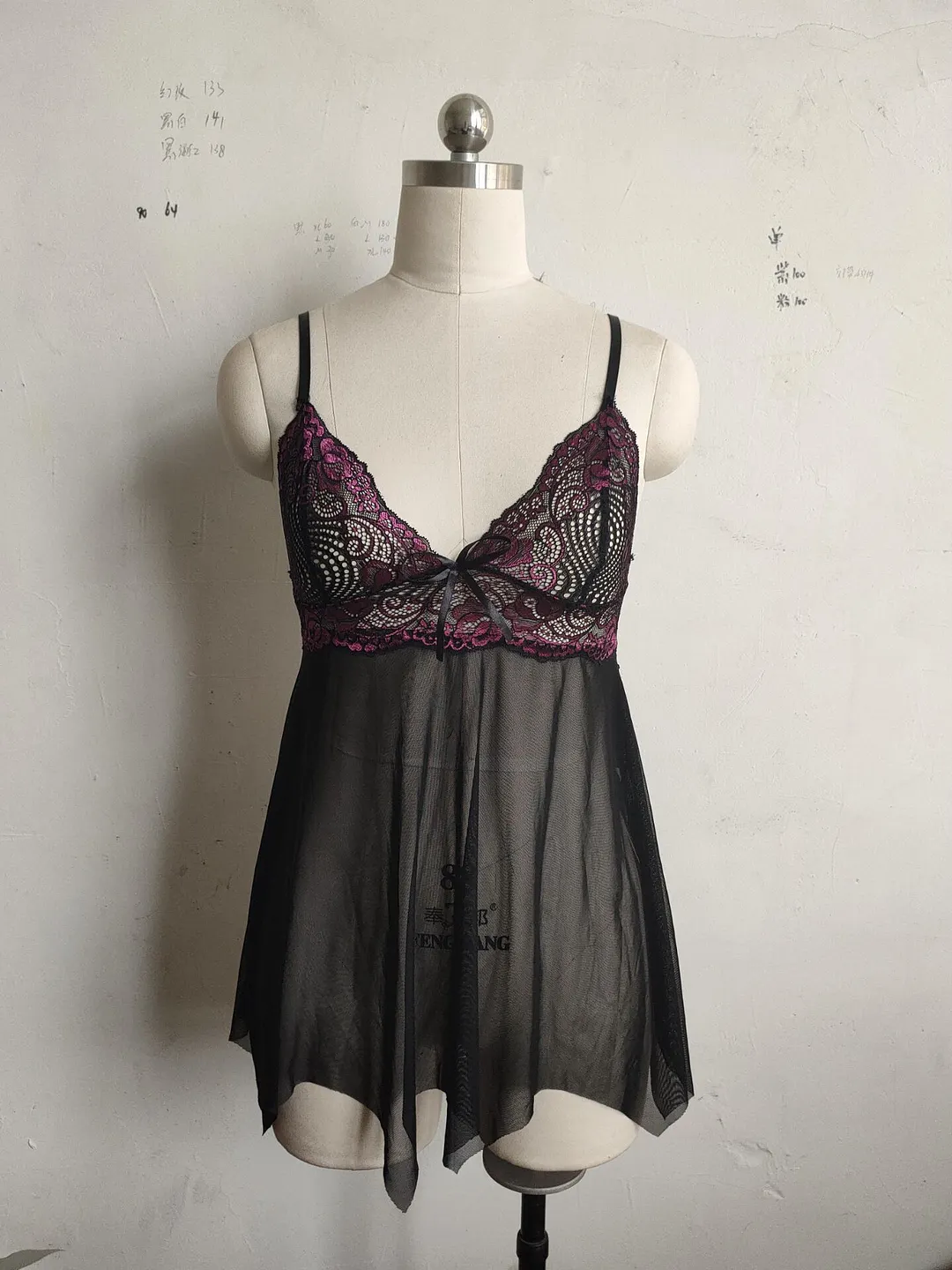 Churchf Sex Lingerie Female Seduction Suit Women's Transparent Sling Belt Large-Size Lace Mesh Large Size Pajamas