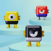 StepBot Small Infantry Robot Desktop Ornaments Pet Decompression Toy