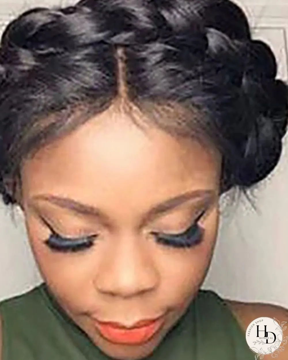 Unprocessed Human Hair Lace Front Wig Straight Brown Natural Black Wig