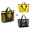 2-in-1 Mesh Beach Bag Large Beach Tote Bag Swimming Pool Travel Bag for Women
