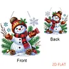 (US Local)Xmas Snowman Theme DIY Diamond Art Pendant Wall Door Decoration