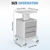[US Local Warehouse] Medical Cart with 3 Drawers & 4 Wheels & 1 Top Tray Rolling Cart 66 LBS Load Salon Trolley for Hospital Office Bedroom Clinic