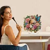 DIY Diamonds Painting Special Shaped Crystal Drill Crafts Mirror Desk Ornament Decor Kit(Flower Butterfly)
