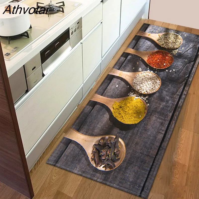 Athvotar Entrance Doormat Home Bedroom Floor Decoration Hallway Mat Balcony Bathroom Anti-Slip Carpet Modern Printing Long Rug