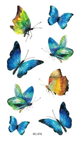 52 Kinds Watercolor Animals Fake Tattoos Temporary Cat Flamingo Wolf Whale Fox Butterfly Waterproof Tatto Stickers Small Size