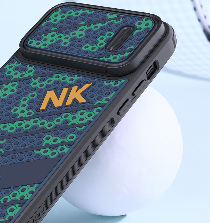 For iPhone Slide Cover Magnetic Decoration Embossed Logo And Three-Dimensional Mobile Phone Case