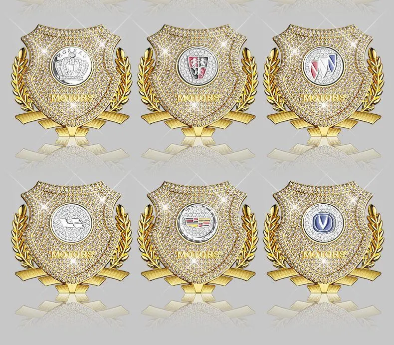 Car exterior modification rhinestone metal car emblem stickers（2PCS）