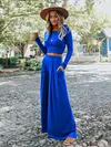 Casual Simple Long Sleeves+Wide Leg Suits