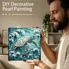 (25x25cm)DIY Turtle Framed Handmade Pearl Painting Art Craft Kit Living Home Decor