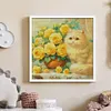 (US Local)Rose Cat-14CT Stamped Cross Stitch Kit(61x61cm)