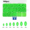 900pcs Luminous Fishing Beads Oval Plastic Glow Fishing Beads Fishing Line Beads
