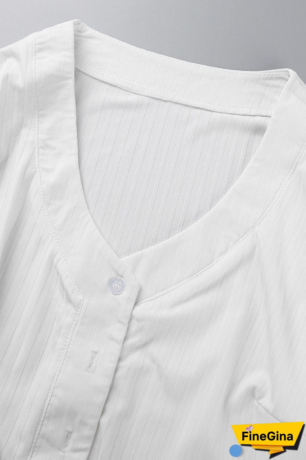 White Casual Solid Patchwork Buckle Plus Size Two Pieces