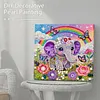 DIY Pearl Painting Baby Elephant for Home Decor with Frame(25x25cm)