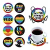 8PCS DIY Acrylic Round Diamond Painting Coasters Kits (Rainbow Symbol)