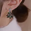 Boucles d'oreilles &agrave; tige en forme d'arbre de No&euml;l