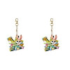 (US Local)PET Double Sided Special Shaped Easter Alphabet DIY Diamond Painting Keychain