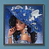 Elegant Hat-Wearing Beauty-Partial Special Shaped Diamond Painting 30*30CM