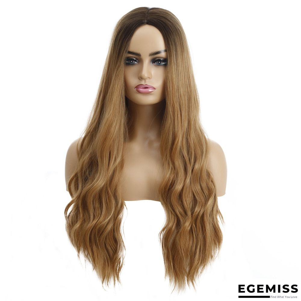Wavy Curly Hair Ladies Wig Headgear Gradient Long Curly Hair | EGEMISS