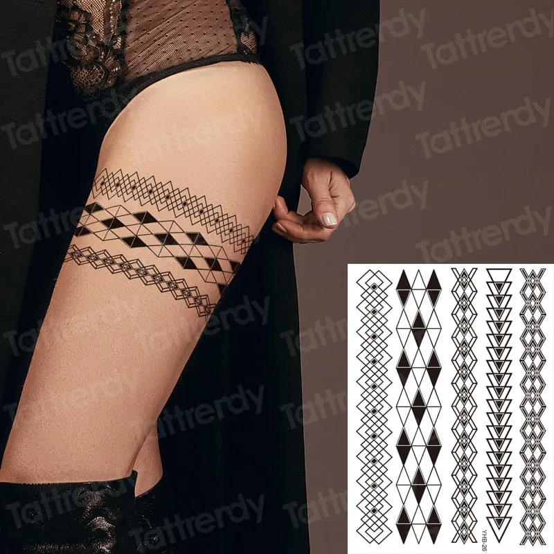 stockings tattoo legs black henna lace legging tatoo thigh hand rose flower jewelry stickers indian arabic water body decal