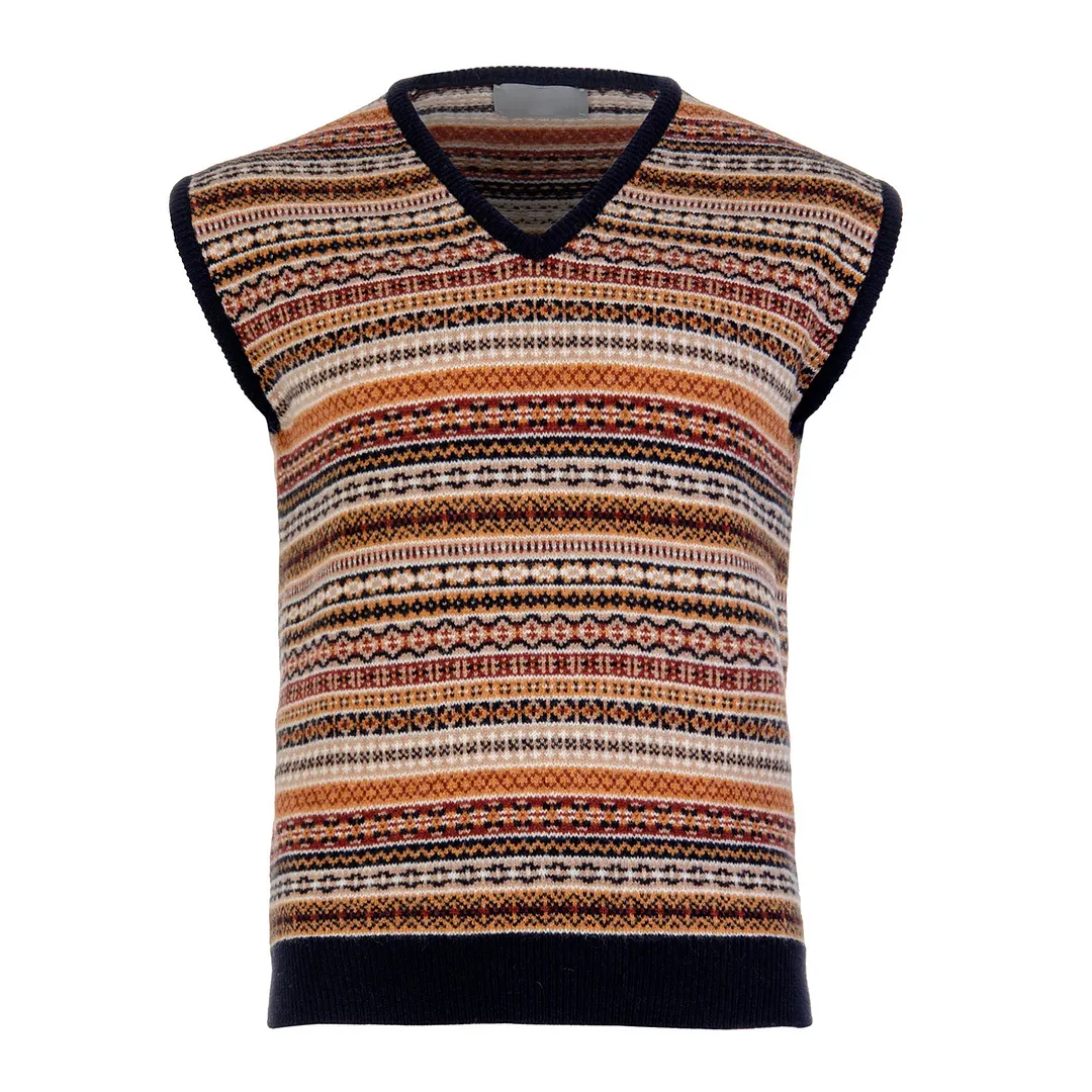 Vintage Icelandic Geometric Knit Vest Sweater