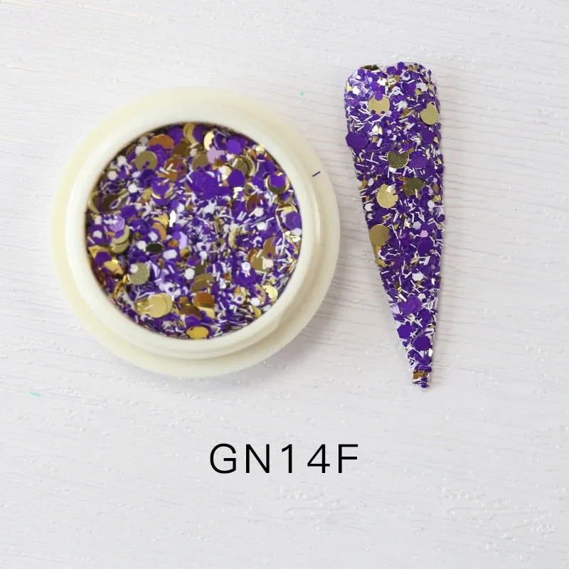 Iridescent 3D Ultrathin Sequins Nail Glitter Flakes Slices Purple White Sparkly DIY Tips Dazzling Paillette Nail Art Decorations