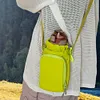 Crossbody Water Bottle Bag Adjustable Strap with Front Pocket for Hiking Camping