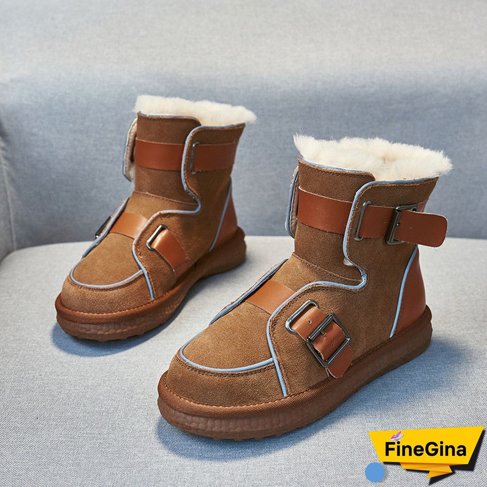 Casual Fashion Cloth With Soft Nap Flats Snow Boots Shoes