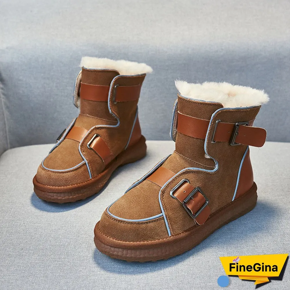Casual Fashion Cloth With Soft Nap Flats Snow Boots Shoes