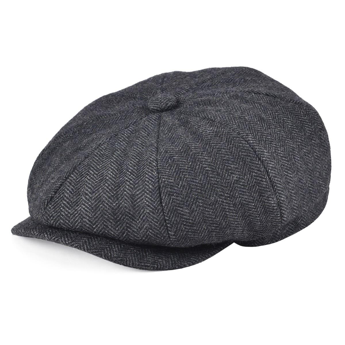 Oxford Herringbone Wool Newsboy Cap