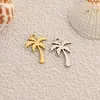5Pcs/Lot Sweet Coconut Tree Palm Charms 12x18mm Stainless Steel Plant Pendants for Earrings Necklace Jewelry Making Accessories