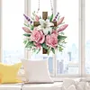 (US Local)Cross Rose Theme   DIY Diamond Art Pendant Wall Decor for Home & Windows