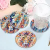 [Upgrade]4Pcs Acrylic Special Shape Lion DIY Waterproof Diamond Painting Coaster