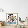 >SALE<Full Embroidery Cotton Thread 14CT Printed Christmas Snowman Cross Stitch35x40cm