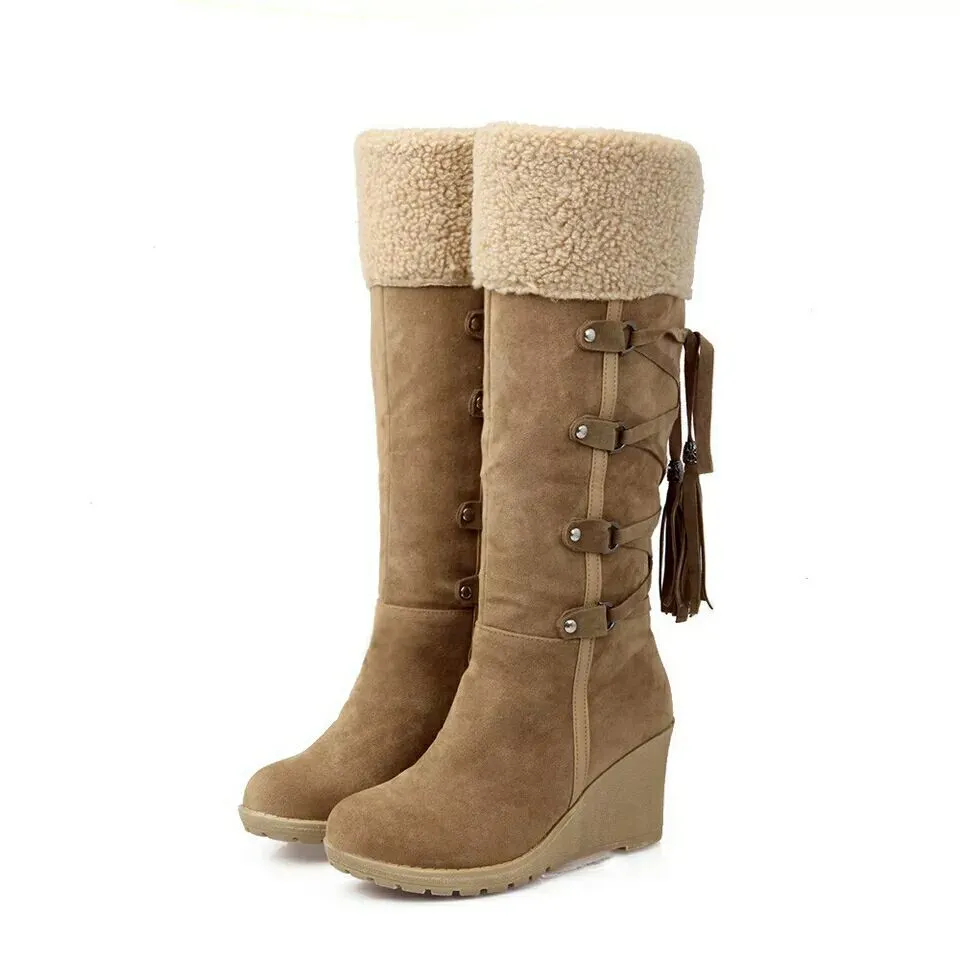 Yyvonne Large-Size Slopes And Snow Boots In Autumn And Winter 2025 Wish High-Heeled Women's Boots