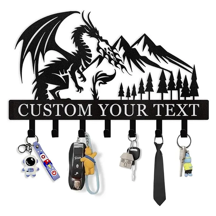 Personalized Key Holder Wall Mounted, Custom Dragon Design Key Holder for Wall