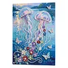 Two Jellyfish DIY Pearl Painting Kit with Frame 30x40cm Pearl Gem Paintings Picture Arts Craft for Adults Beginners Gift Home Wall Decor